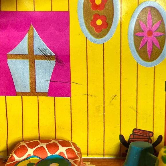 Vintage 1967 Mattel Liddle Kiddles Kabin toy Doll Carry Case Alco orange roof - Picture 8 of 14